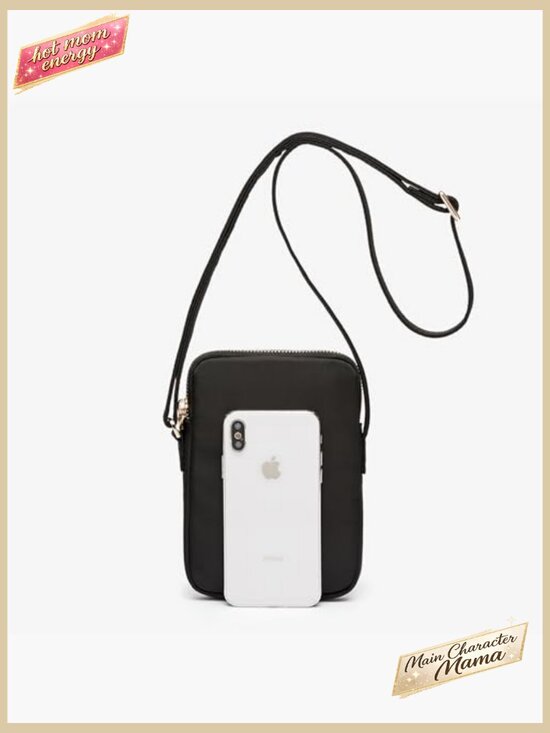 Mini Crossbody Bag Nylon Wallet Phone Purse Adjustable Strap Chic Compact